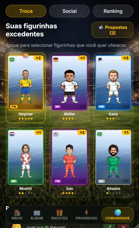 Trade stickers with other collectors